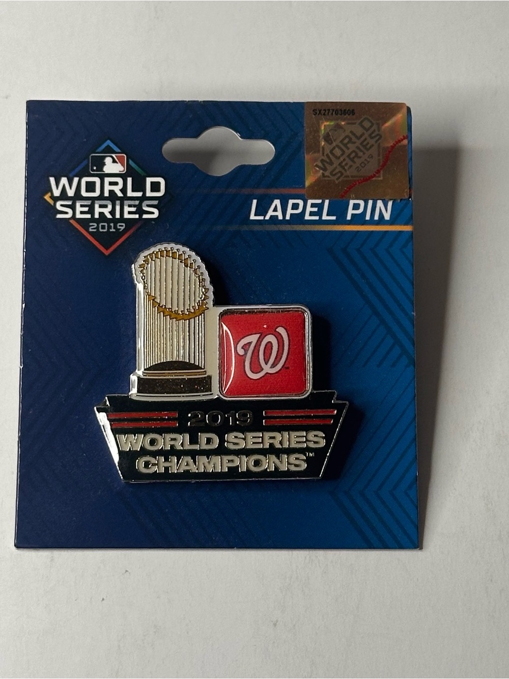 Official Washington Nationals 2019 World Series Champions Enamel Lapel Pin NEW